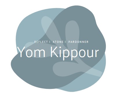 Yom Kippour voeux white organic-simple