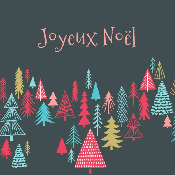 Joyeux Noël green whimsical-line