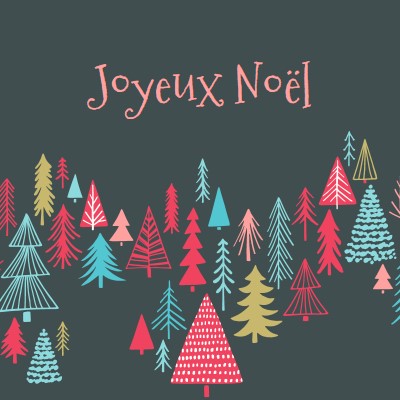 Joyeux Noël green whimsical-line