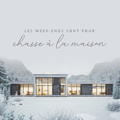 Les week-ends sont pour white modern-simple