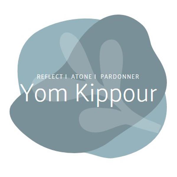 Yom Kippour voeux white organic-simple