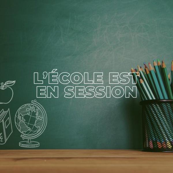 L’école est en session green modern-simple