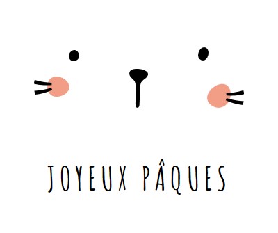 Joyeux Pâques, lapin white whimsical-line