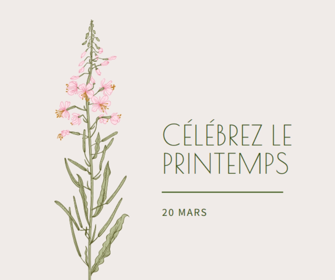 Célébrez le printemps white vintage-botanical