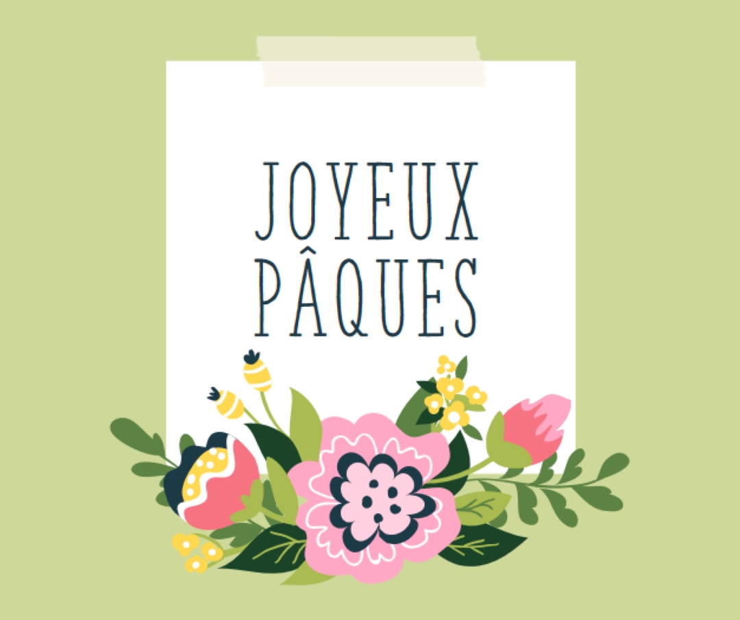 Fleurs de Pâques green whimsical-line