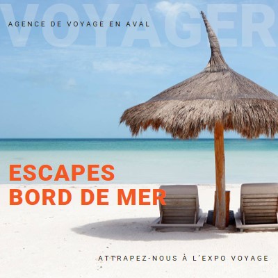 Évasion au bord de la mer blue modern-bold