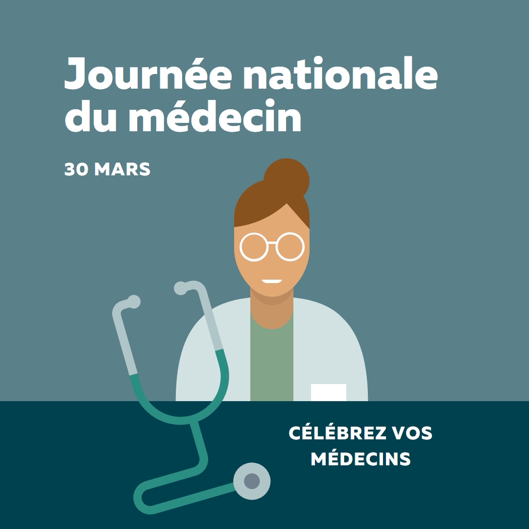 Journée nationale du médecin blue modern-color-block