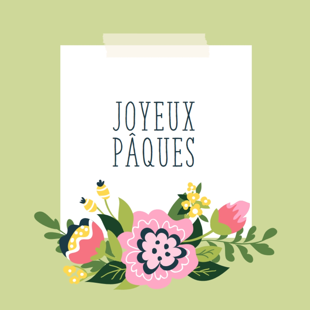 Fleurs de Pâques green whimsical-line