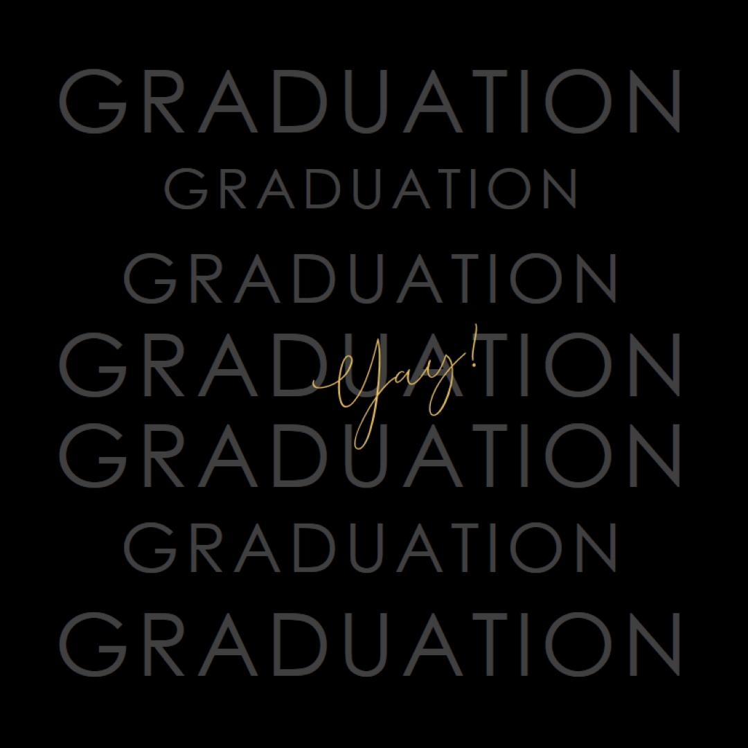Yay pour la remise des diplômes black modern-simple