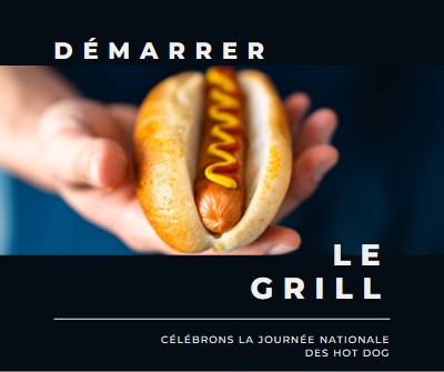 Belle journée pour un hot-dog black modern-simple