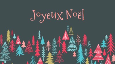 Joyeux Noël green whimsical-line