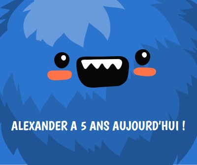 Petit monstre a cinq ans blue whimsical-color-block