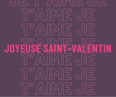 Je t’aime, Saint-Valentin purple modern-bold