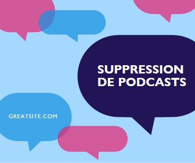 Suppression du podcast maintenant blue modern-color-block