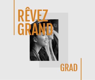 Rêvez grand, diplômé gray modern-bold