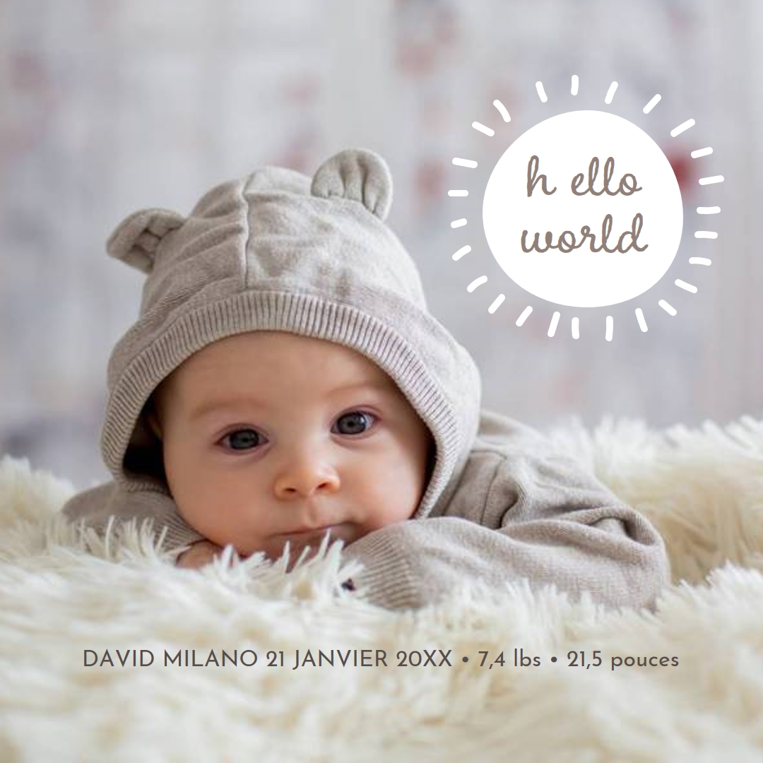 Salut tout le monde gray modern-simple