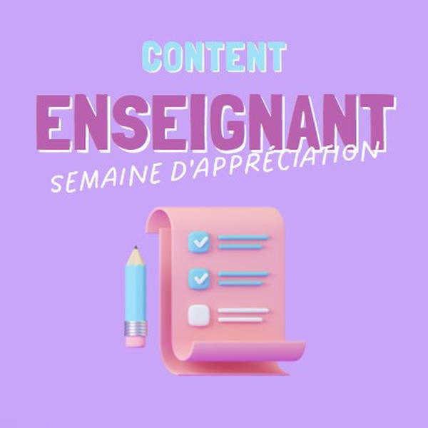 Semaine d’appréciation des enseignants purple whimsical-color-block