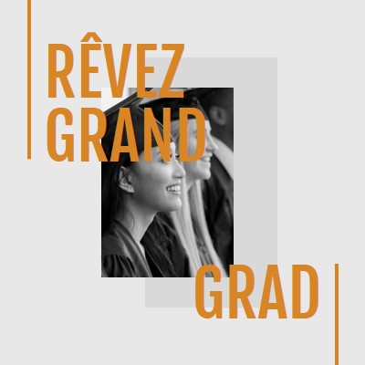 Rêvez grand, diplômé gray modern-bold