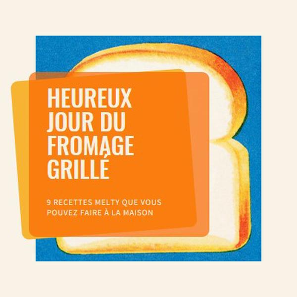 Heureux jour du fromage grillé orange modern-bold