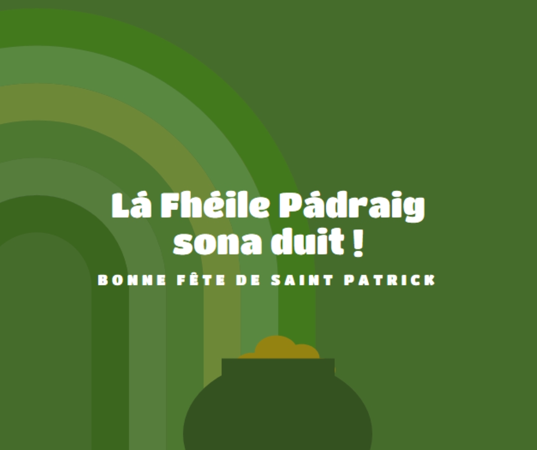 Bonne Fête de la Saint-Patrick green vintage-retro