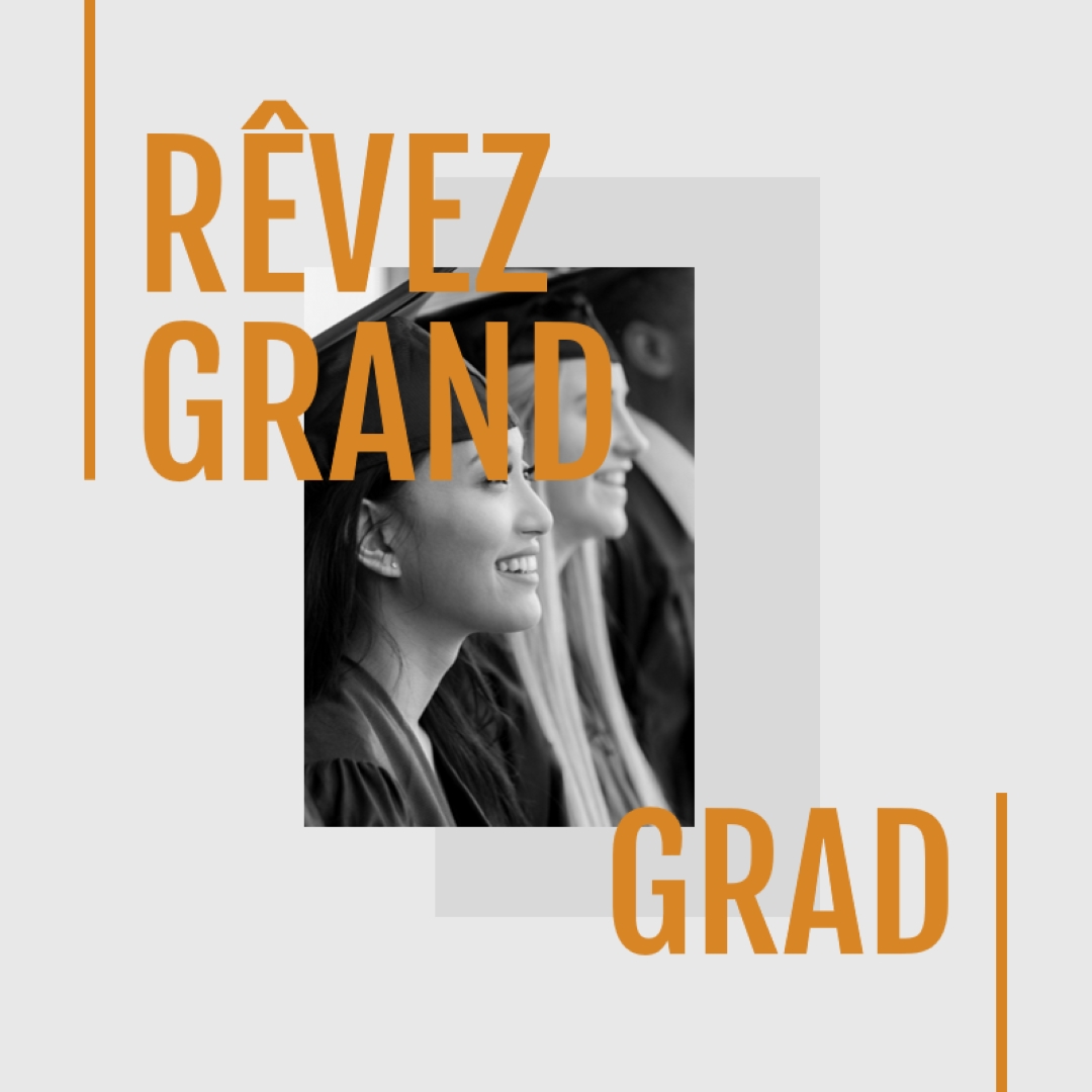 Rêvez grand, diplômé gray modern-bold
