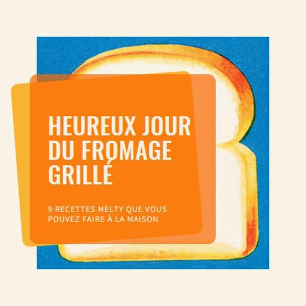 Heureux jour du fromage grillé orange modern-bold