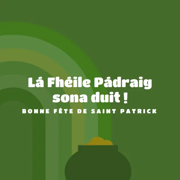 Bonne Fête de la Saint-Patrick green vintage-retro
