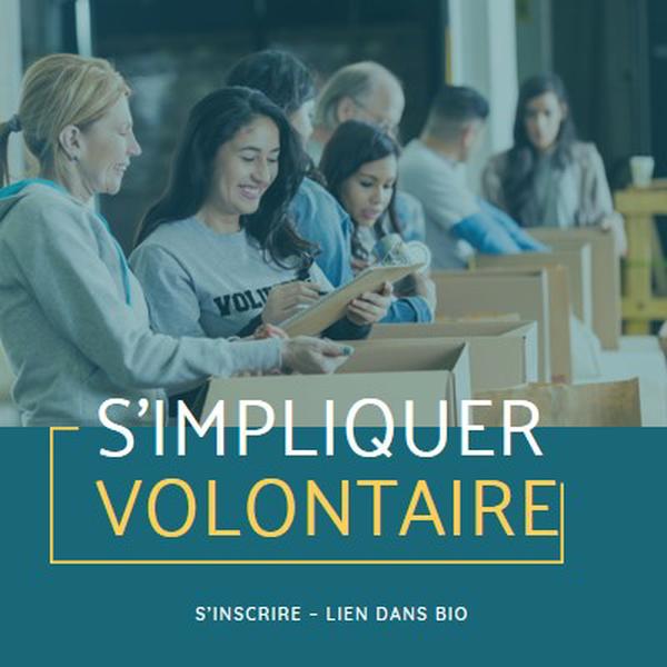 Nous allons encourager les bénévoles blue modern-simple