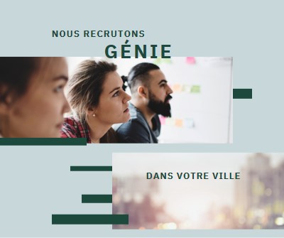 Nous recrutons des ingénieurs blue modern-simple