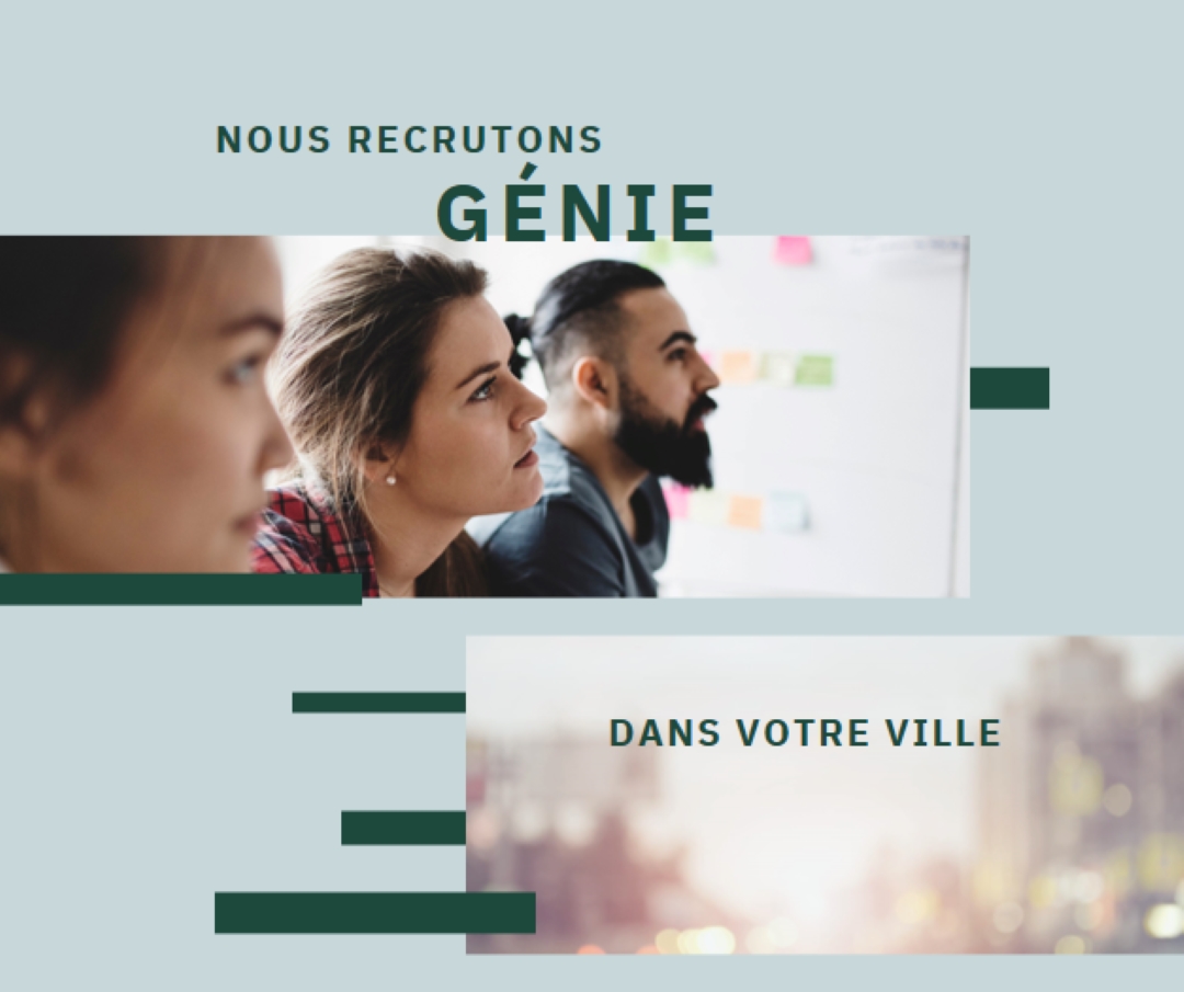Nous recrutons des ingénieurs blue modern-simple