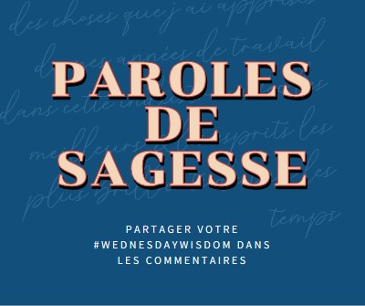 Parole aux sages blue modern-simple