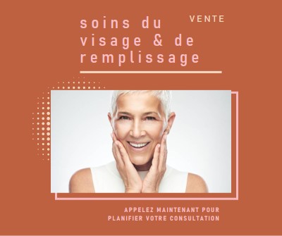 Vente de soins pour le visage et de remplissage orange modern-geometric-&-linear