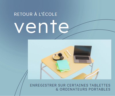 Vente de retour à l’école blue modern-simple