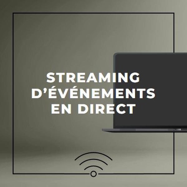 Streaming d’événements en direct gray modern-bold