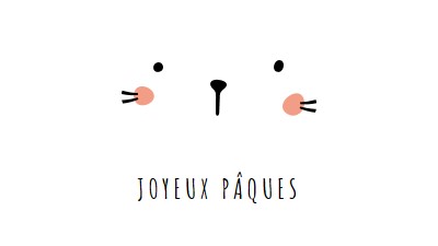 Joyeux Pâques, lapin white whimsical-line