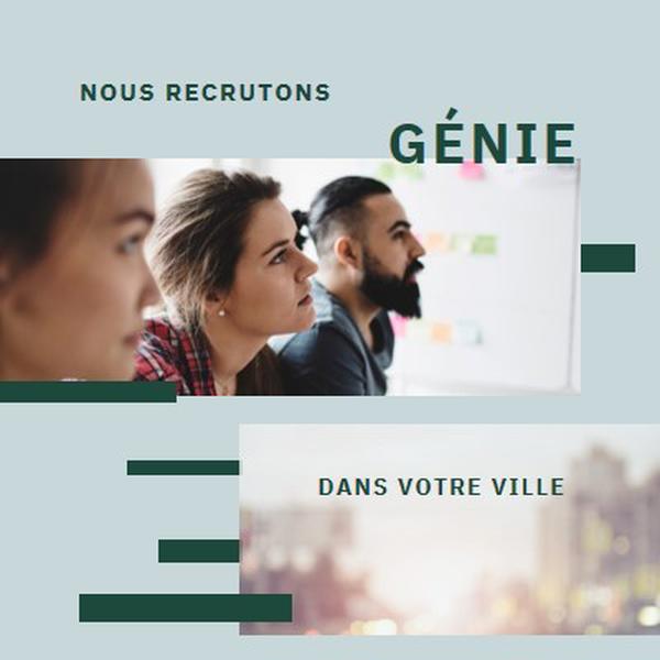 Nous recrutons des ingénieurs blue modern-simple