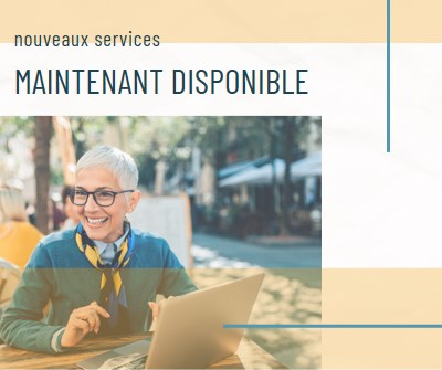 Service avec un sourire yellow modern-simple