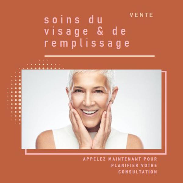 Vente de soins pour le visage et de remplissage orange modern-geometric-&-linear