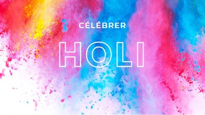 Heureux Holi white modern-bold