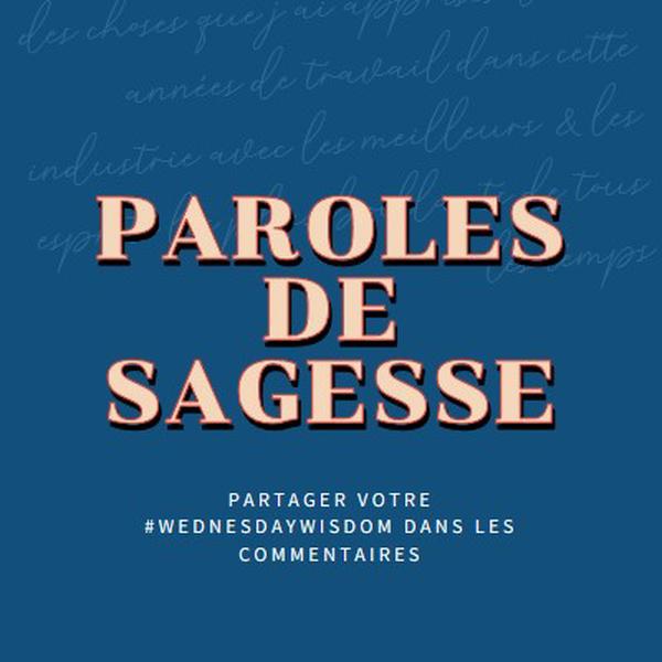 Parole aux sages blue modern-simple