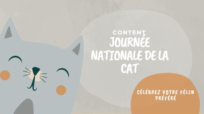 Joyeux Jour national du chat gray organic-simple