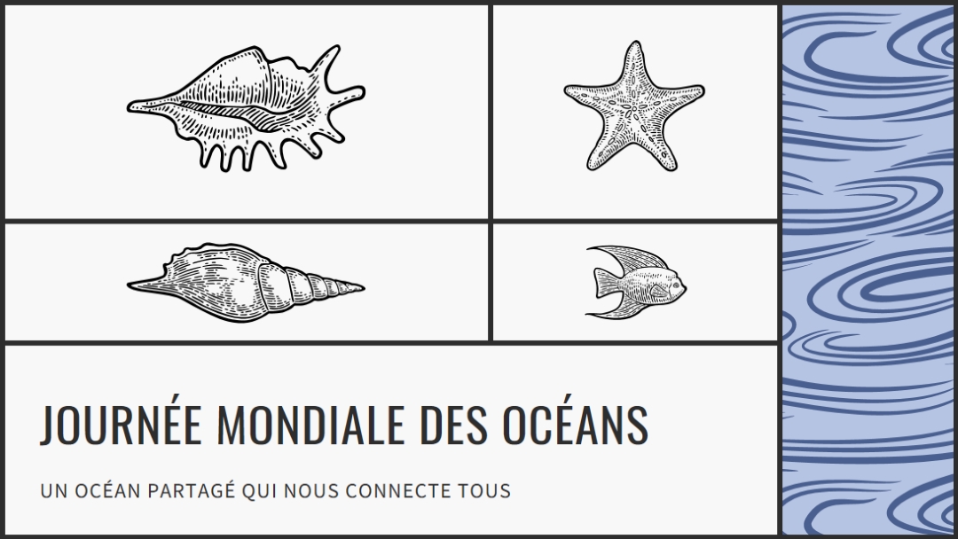 Joyeuse Journée mondiale des Océans white vintage-retro