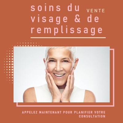 Vente de soins pour le visage et de remplissage orange modern-geometric-&-linear