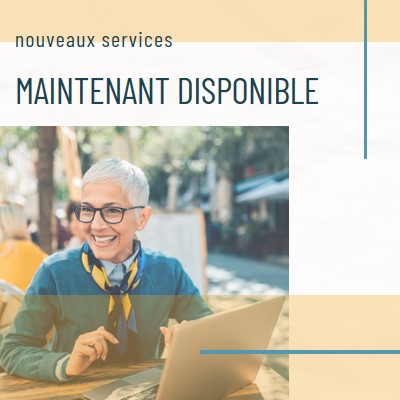 Service avec un sourire yellow modern-simple