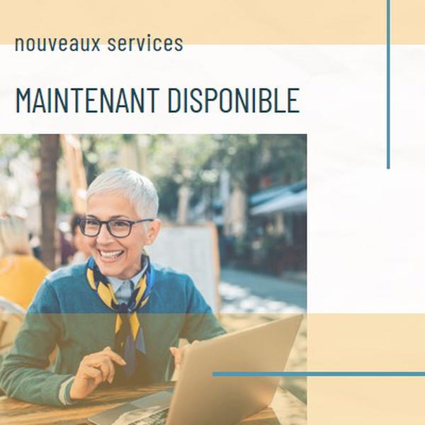 Service avec un sourire yellow modern-simple