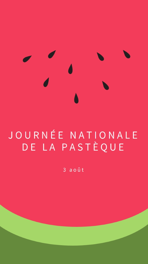 Journée nationale de la pastèque pink modern-simple