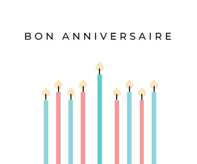 Joyeux bougies d’anniversaire white modern-simple