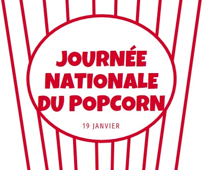 Journée nationale du maïs pop-corn white whimsical-line