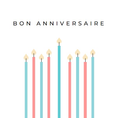 Joyeux bougies d’anniversaire white modern-simple