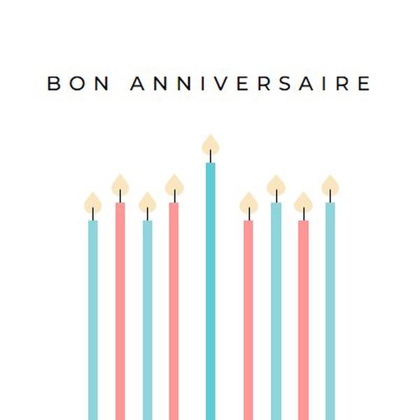 Joyeux bougies d’anniversaire white modern-simple